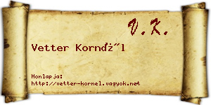 Vetter Kornél névjegykártya